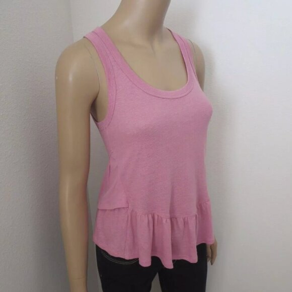NWT Abercrombie & Fitch Womens XXS Ruffle Tank Top Pink Sleeveless Top - Picture 3 of 6